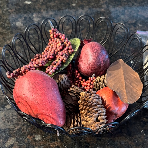 Decorative Wire Basket with Red Accents - Picture 3 of 3